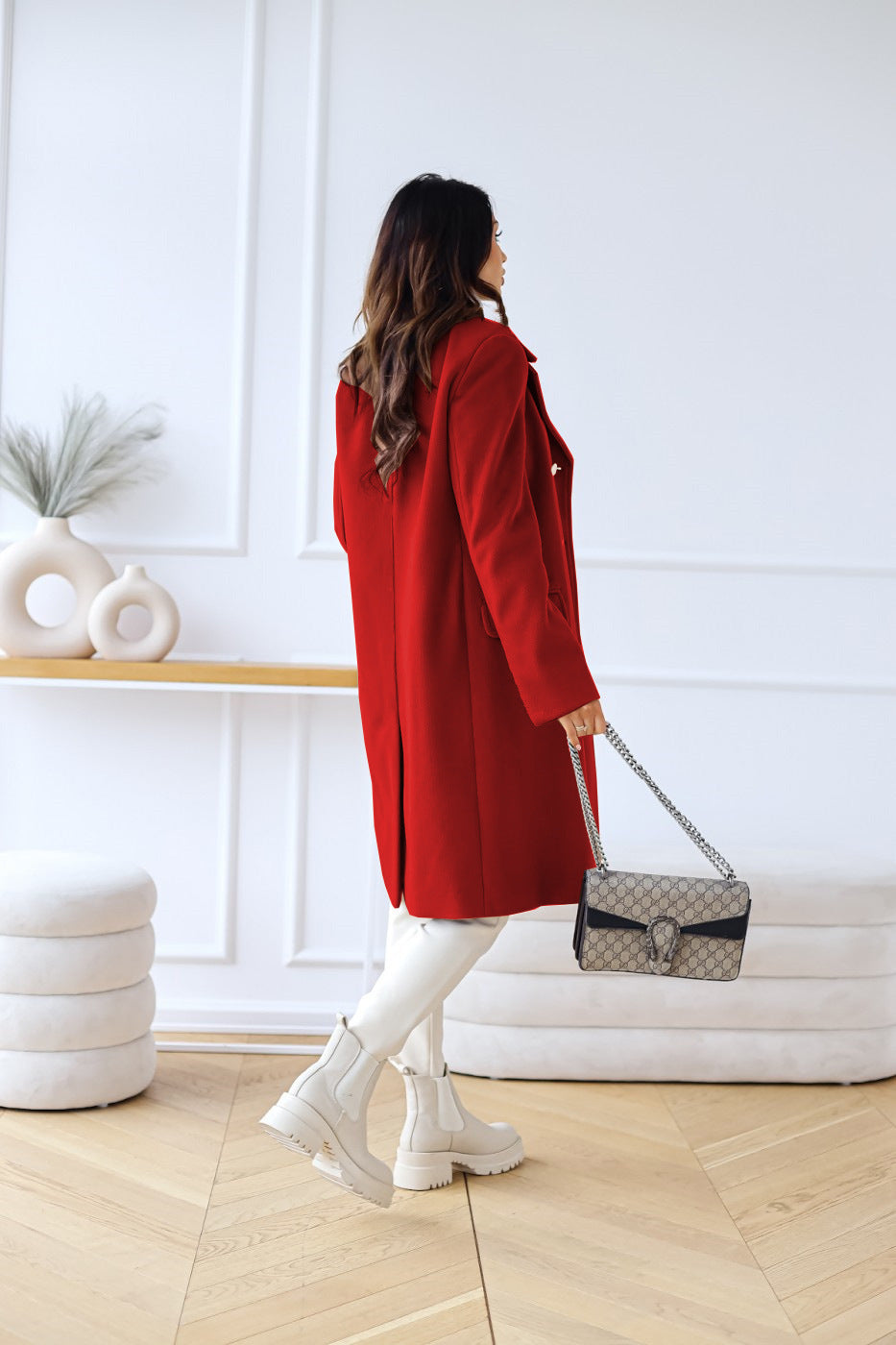 Women's Double-Breasted Fitted Trench Coat - Elona