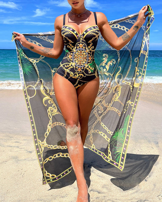 Women's One-Piece Swimsuit & Cover-Up Set - BeachGlam