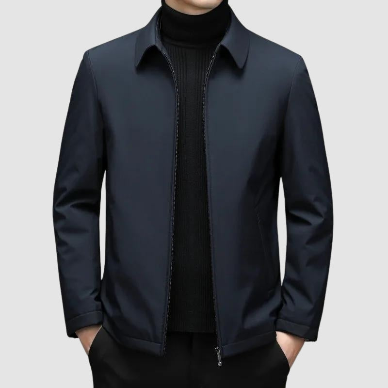 Men's Lightweight Down Winter Jacket - UrbanShield Dark blue