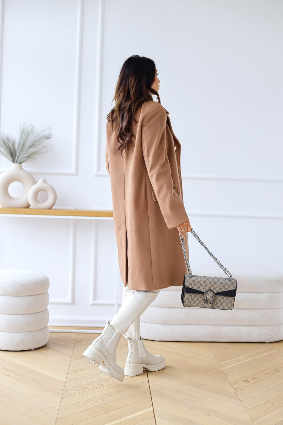 Women's Double-Breasted Fitted Trench Coat - Elona