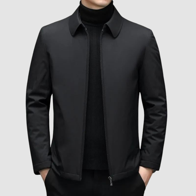 Men's Lightweight Down Winter Jacket - UrbanShield Balck