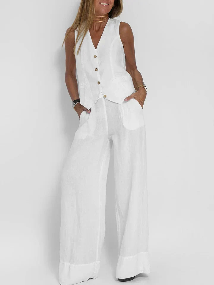 Women's Linen Vest - Tailored Fit, Lightweight & Versatile - Vestify White