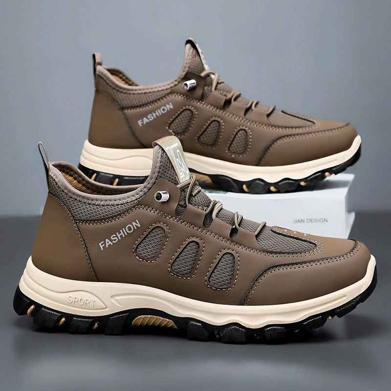 Men’s Hiking Shoes – Breathable Mesh – Cushioned Ankle Support – Trail Grip Sole Brown