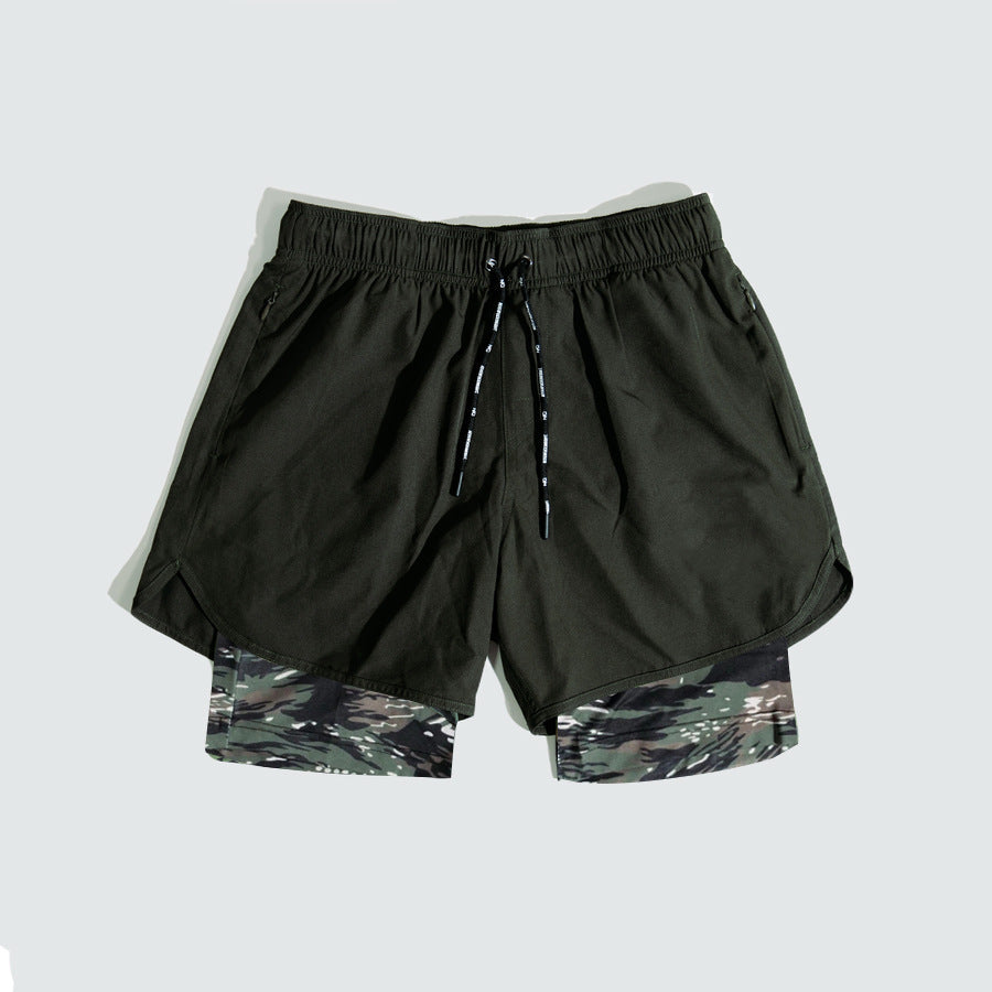 Men’s Training Shorts – Relaxed Fit – Compression Liner – Drawstring Waist Black