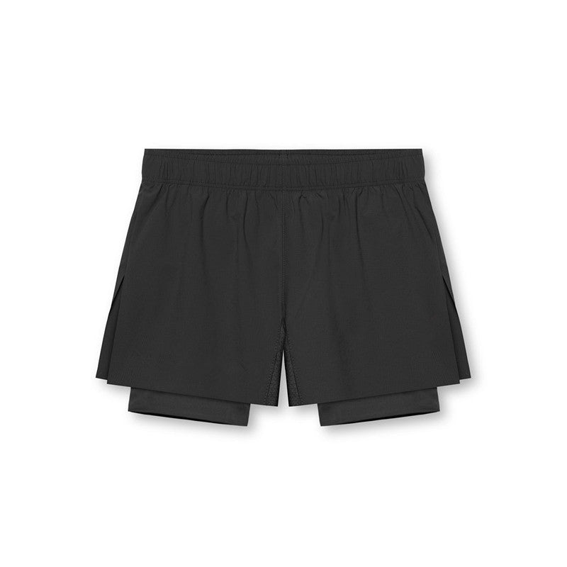 Men’s Athletic Shorts – Dual Layer – Compression Fit – Breathable Stretch Fabric Black