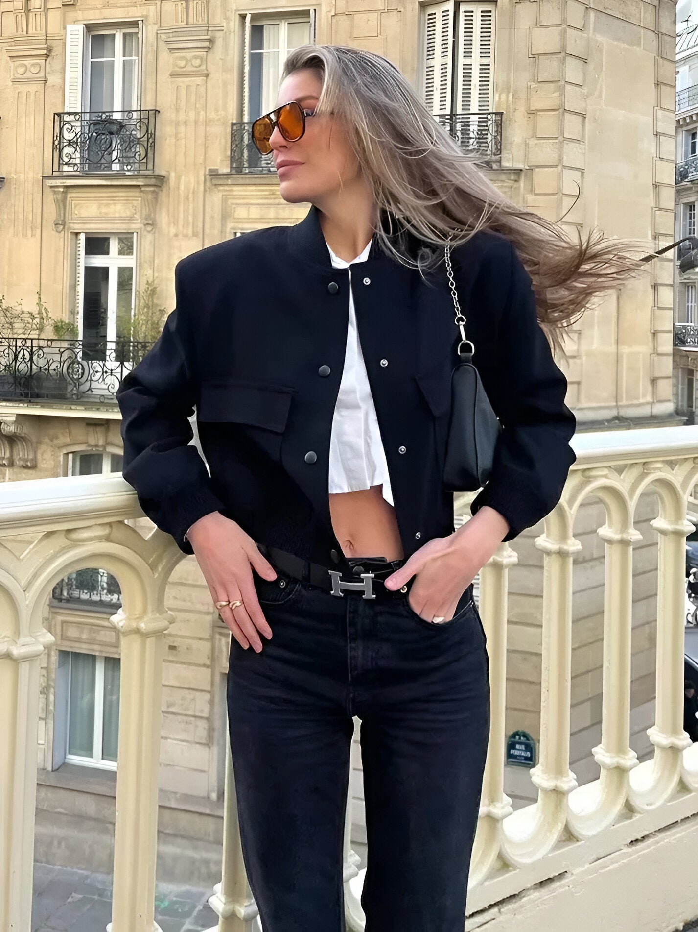 Women's Cropped Varsity Jacket - Classic Chic Button-Up - VarsityVogue