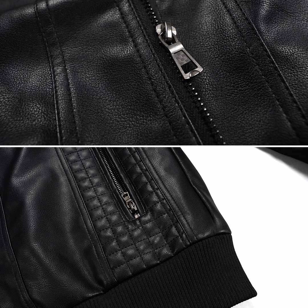 Men's Vintage Motorcycle Jacket Multi-Pocket Design - RetroRide