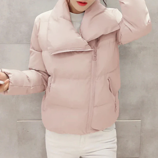 Women's Quilted Winter Coat Padded Funnel Neck - UrbanChic