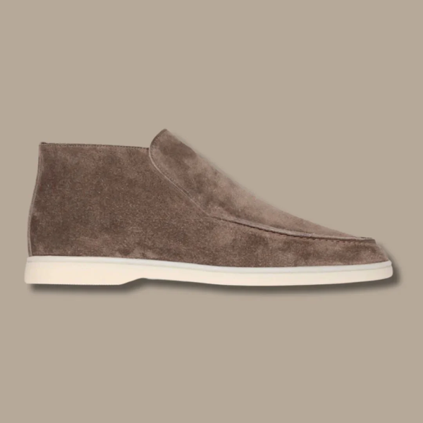Men’s Ankle Loafers – Suede Texture – Slip-On – Streamlined Fit – Smart Casual Brown