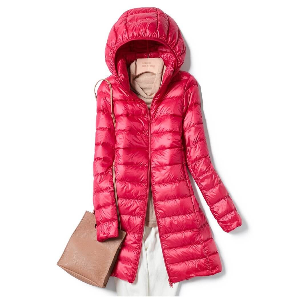Women's Ultralight Winter Jacket Warm Breathable - WinterEase Red