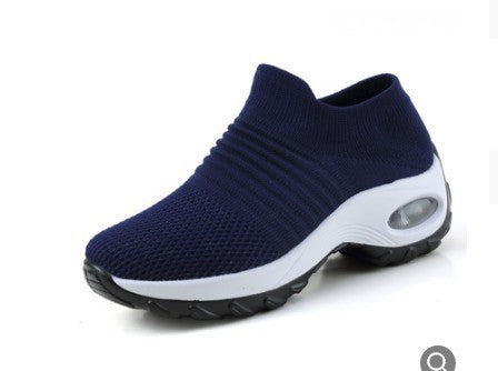 Women’s Low-Top Sneakers – Air Cushion Sole – Slip-On Orthopedic Fit Royal Blue