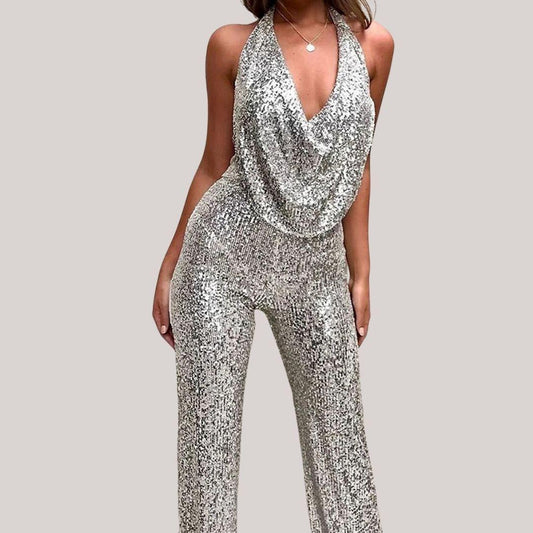 Women's Sleeveless Wide-Leg Jumpsuit - Elegant Versatile Outfit - StyleLuxe