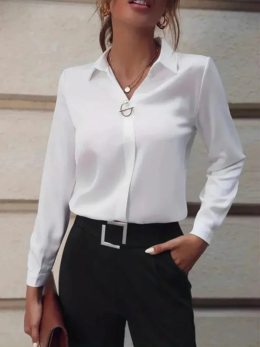 Women's Premium Long Sleeve Button-Down Blouse - WorkChic