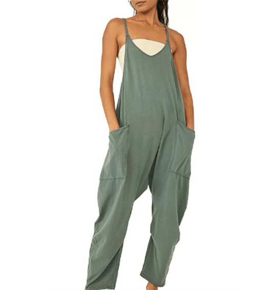 Sleeveless Casual Jumpsuit with Pockets for Women - ChicEase