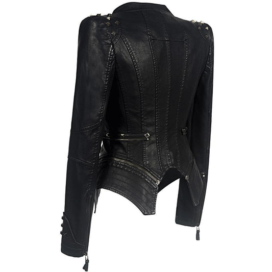 Faux Leather Gothic Jacket for Women - RebelEdge