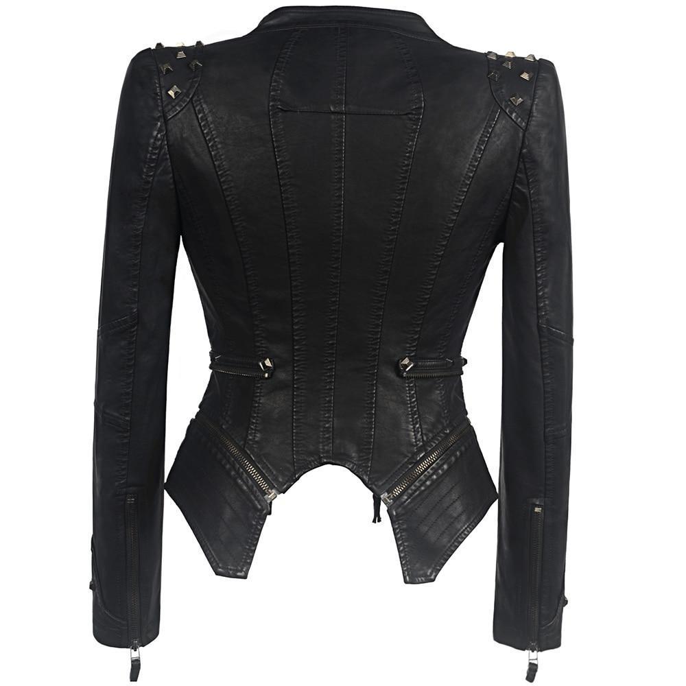 Faux Leather Gothic Jacket for Women - RebelEdge