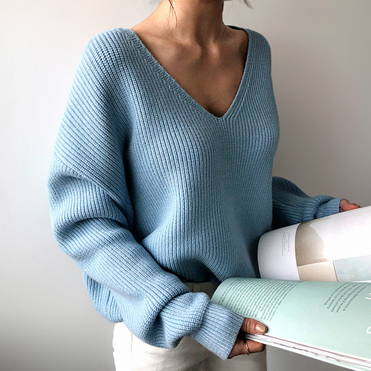 Women's Soft V-Neck Sweater - ComfortKnit