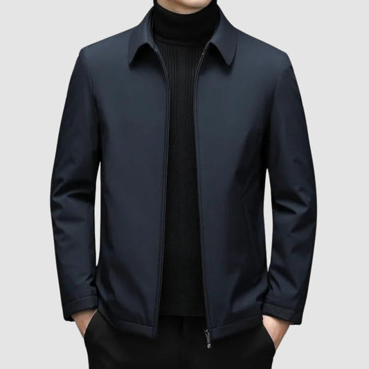 Men's Lightweight Down Winter Jacket - UrbanShield Dark blue