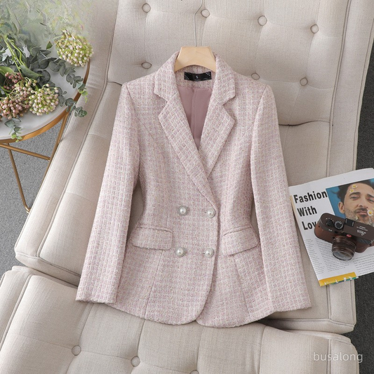 Women's Tailored Checkered Blazer - CityChic