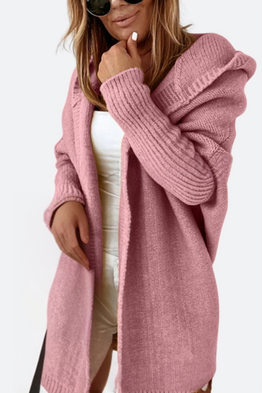 Women's Knitted Hooded Cardigan - Cozy Outdoor Chic - HoodiKnit