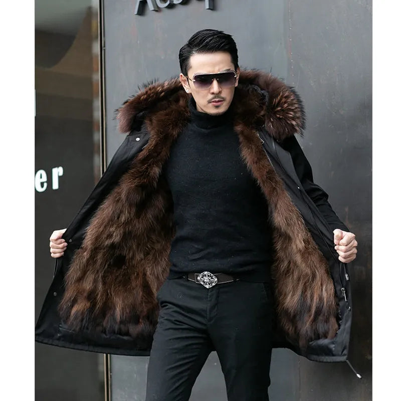 Men's Winter Parka with Hood - Warm, Stylish, Waterproof, Insulated Outerwear Brown