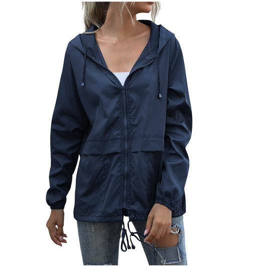 Lightweight Hooded Windbreaker for Women - BreezyGo