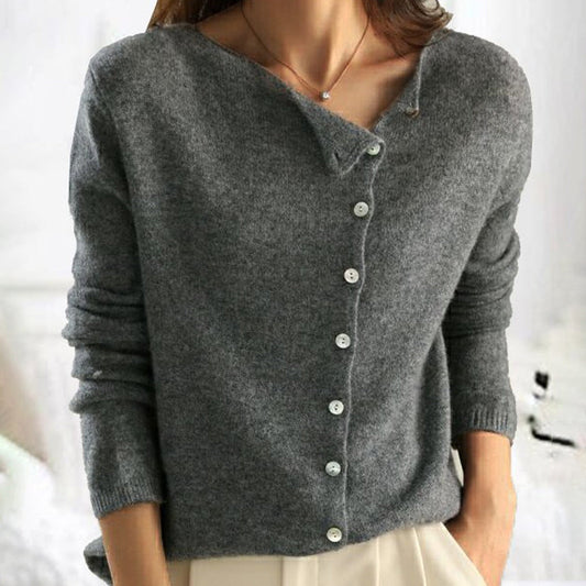 Women's Button Sweater, Cozy Knit Top - ButtonEase