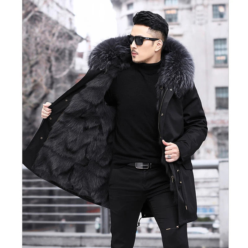 Men's Winter Parka with Hood - Warm, Stylish, Waterproof, Insulated Outerwear Black