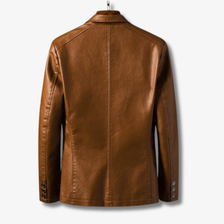 Men's Premium PU Leather Jacket Stand Collar - UrbanEdge