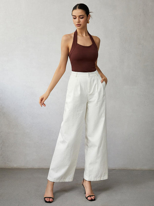 High-Waisted Wide-Leg Jeans for Women Relaxed Fit - CurveWeave