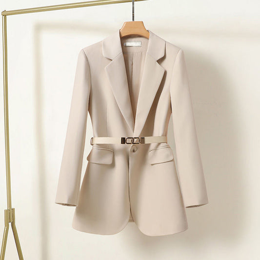 Women's Relaxed Fit Blazer Belted Waist - ChicStyle