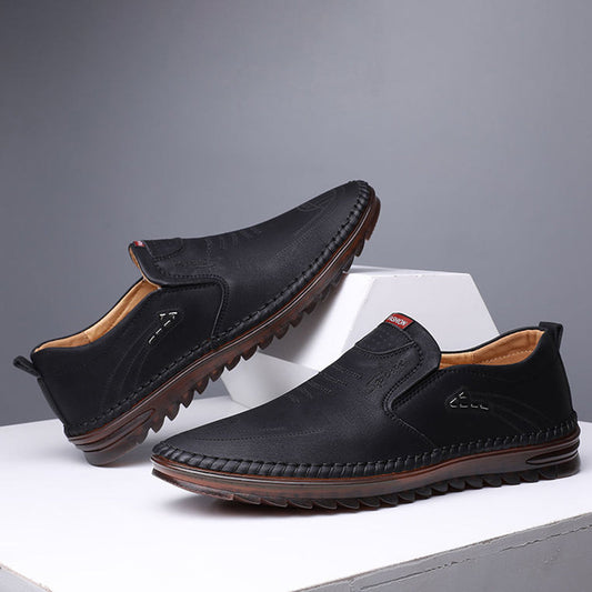 Men’s Loafers – Slip-On Design – Soft Touch Finish – Embossed Detail – Lightweight Sole Black