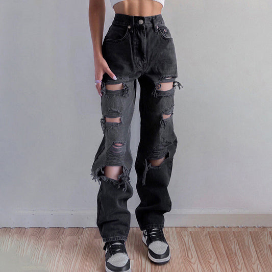 Ripped Jeans for Women Raw Hem Denim - EdgeWear