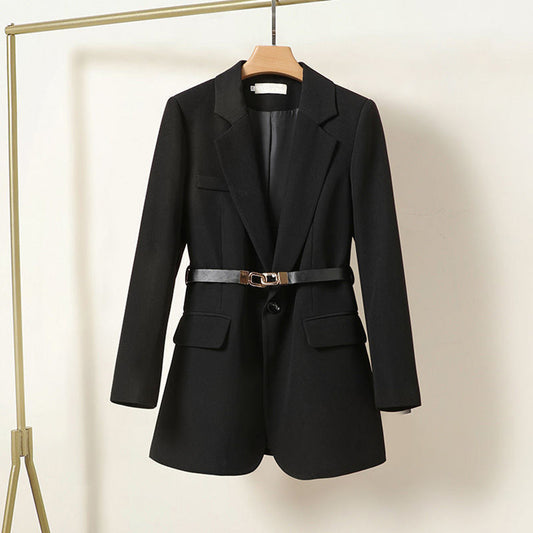 Women's Relaxed Fit Blazer Belted Waist - ChicStyle
