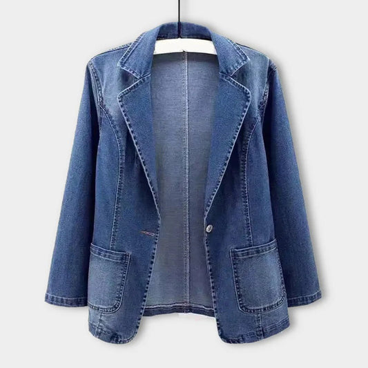 Women's Tailored Denim Blazer - UrbanEdge