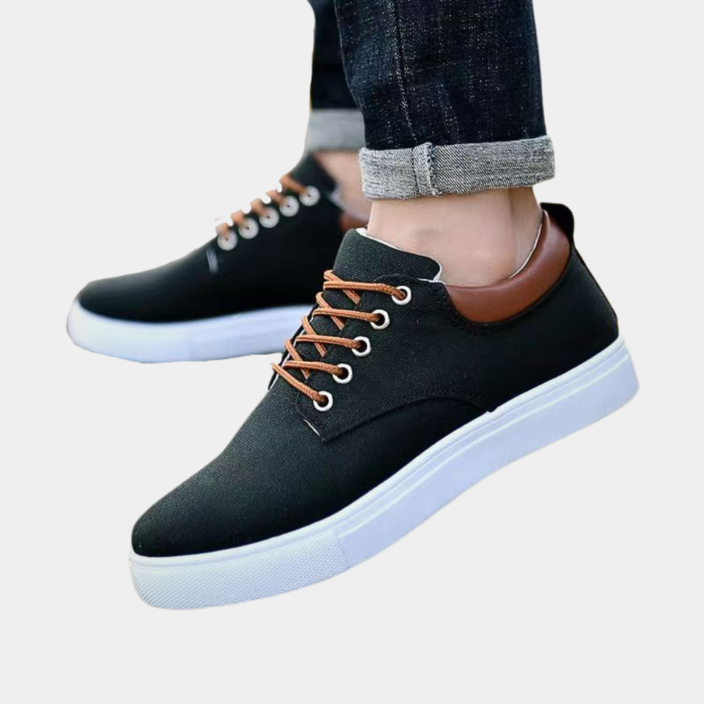 Men’s Low-Top Casual Shoes – Breathable Blend – Slim Fit – Lightweight Everyday Wear Black