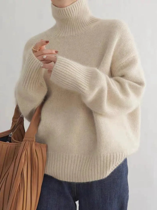 Women's Premium High Neck Sweater - WinterSoft