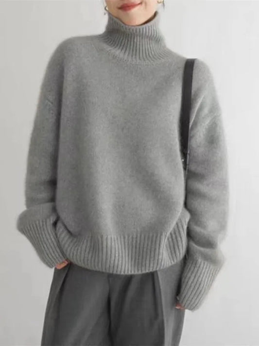 Women's Premium High Neck Sweater - WinterSoft