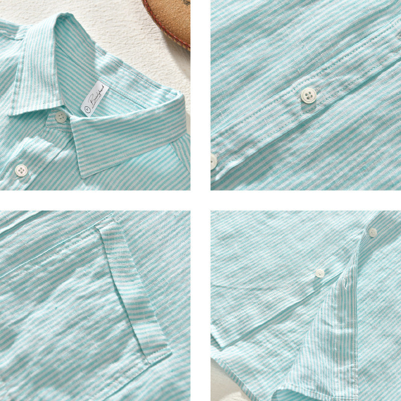 Men’s Casual Shirt - Long Sleeve - Button-Up - Classic Collar - Breathable Fabric