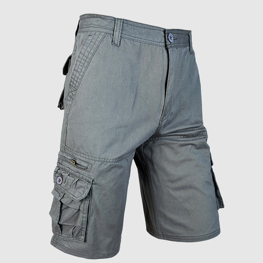 Men’s Cargo Shorts - Cotton Blend - Relaxed Fit - Multi-Pocket Outdoor Wear Gray