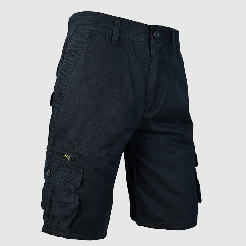 Men’s Cargo Shorts - Cotton Blend - Relaxed Fit - Multi-Pocket Outdoor Wear Black