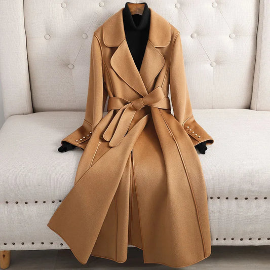 Women's Wool Trench Coat - Fitted & Flattering - UrbanChic