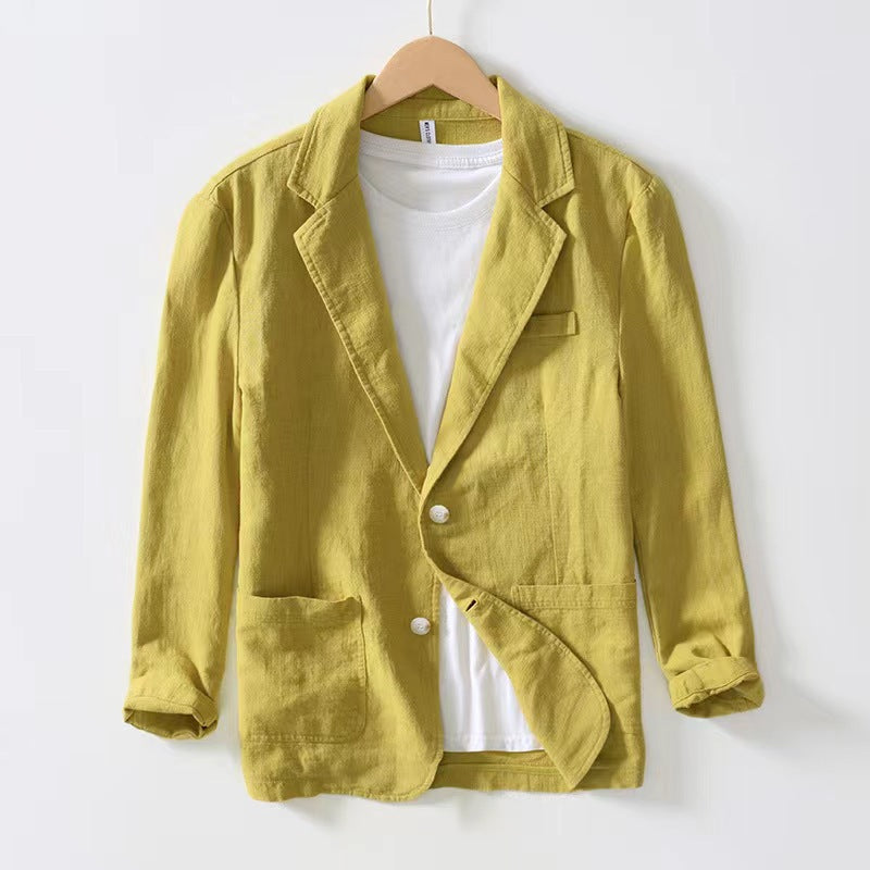 Men's Two-Button Blazer - Sleek Casual Style - UrbanEdge Gold