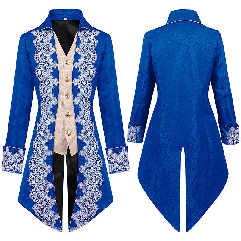 Men's Deluxe Medieval Costume with Belt - KnightCore Blue