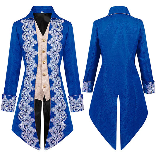 Men's Deluxe Medieval Costume with Belt - KnightCore Blue