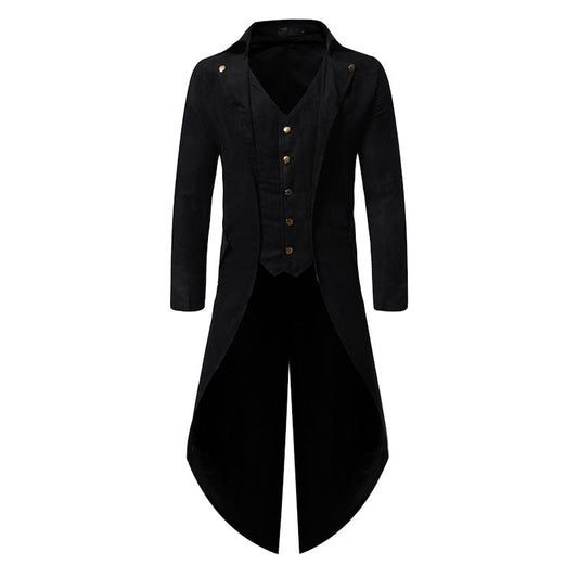 Vintage steampunk jacket for men Black