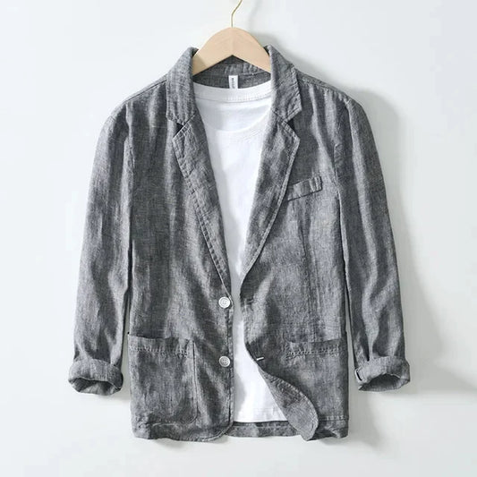 Men's Two-Button Blazer - Sleek Casual Style - UrbanEdge Gray