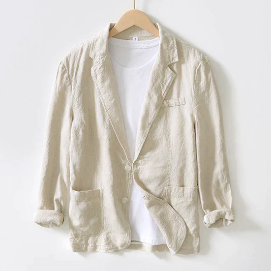 Men's Two-Button Blazer - Sleek Casual Style - UrbanEdge Apricot
