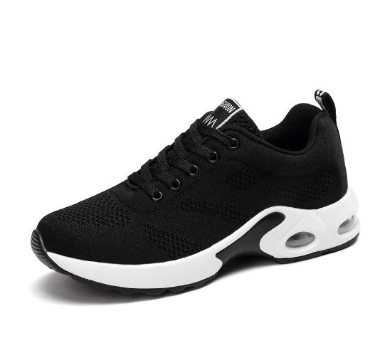 Women’s Running Shoes – Soft Knit – Cushioned Sole – Breathable Lace-Up Fit Black