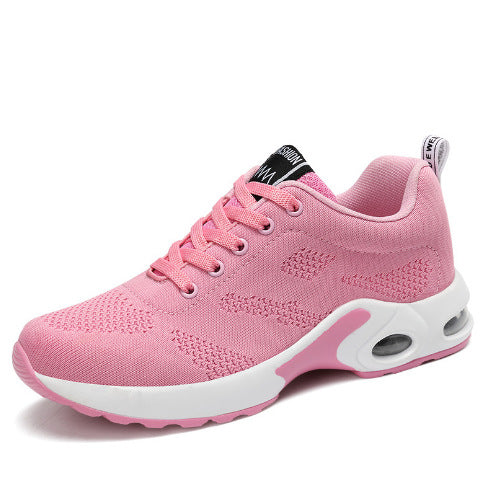 Women’s Running Shoes – Soft Knit – Cushioned Sole – Breathable Lace-Up Fit Pink